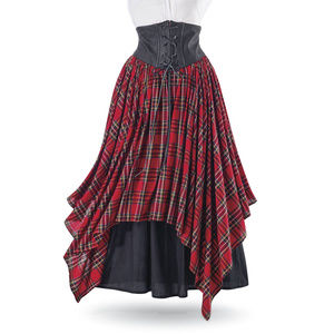 Pyramid Collection Tartan Plaid Crosslace Skirt 2X